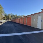 Row of drive-up storage units