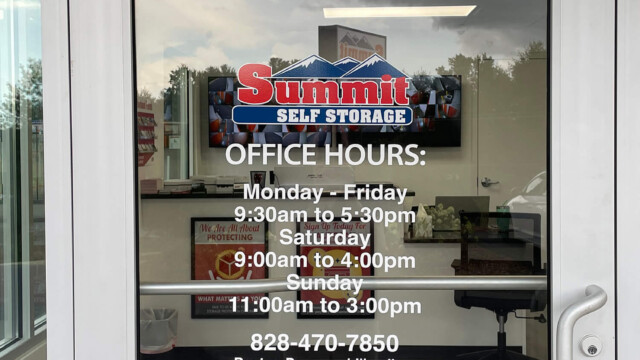 Office hours for Summit Self Storage in Mills River, NC