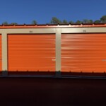 Row of drive-up storage units
