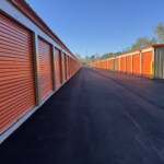 Row of drive-up storage units