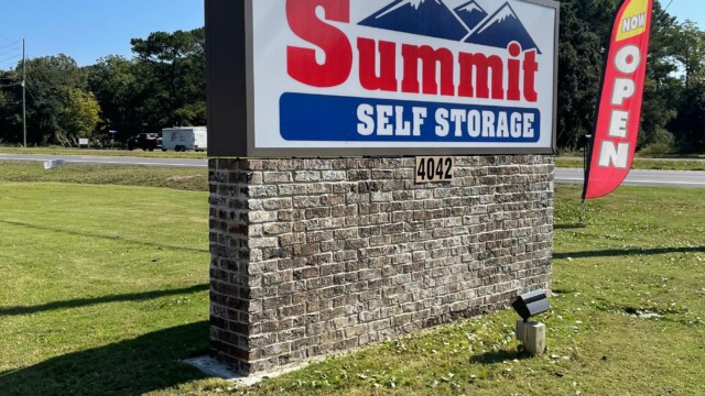 Summit Self Storage sign in Awendaw SC